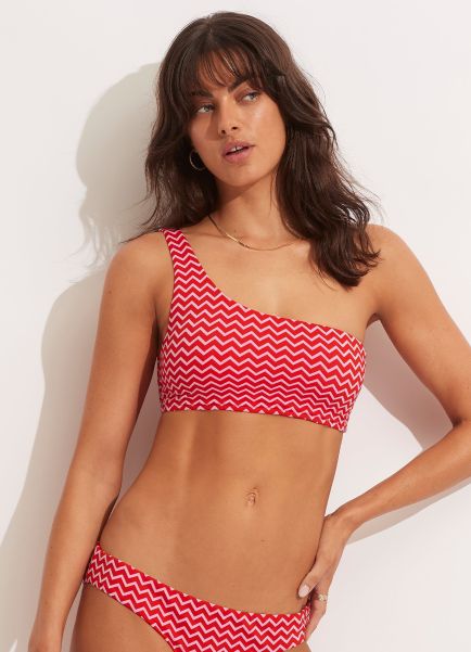 Sienna One Shoulder Top - Chilli Red Seafolly One Shoulder Women