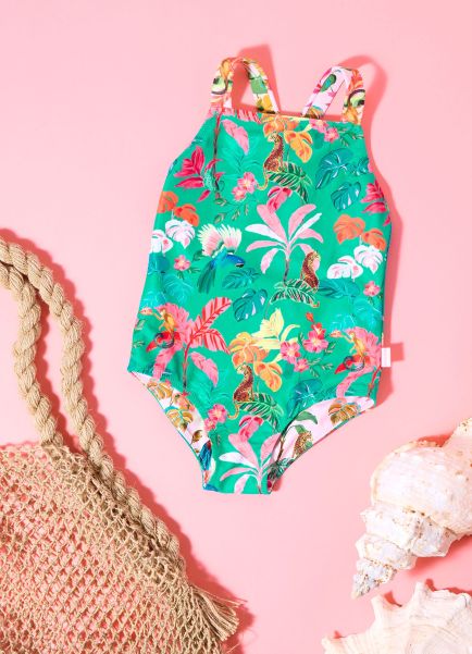 Toddler & Girls One Pieces Tropical Dreams Girls Reversible One Piece - Tropical Seafolly Girls