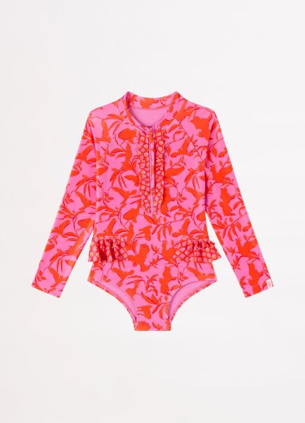 Girls Toddler & Girls One Pieces Birds Of A Feather Girls Paddlesuit - Birds Feath Seafolly