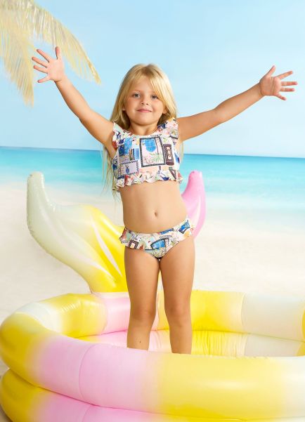 Seafolly Girls Toddler & Girls Bikinis On Vacation Girls Ruffle Bikini - Azure