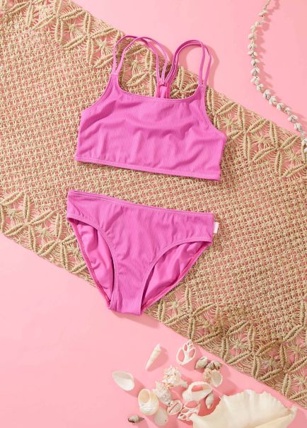 Seafolly Essential Girls Multi Strap Bikini - Pink Teen Girls Bikinis Girls