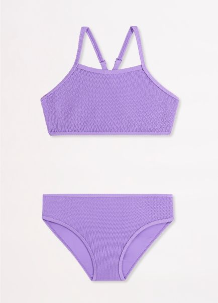 Girls Girls Crossover Back Bikini Set  - Lilac Teen Girls Bikinis Seafolly