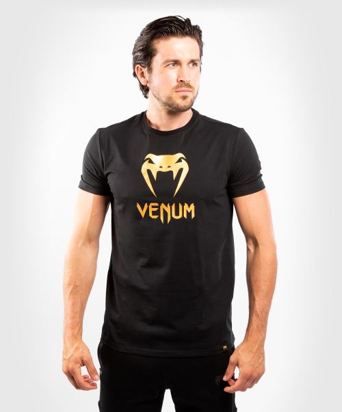 Safe Venum Classic T-Shirt - Black/Gold Cotton T-Shirts Men