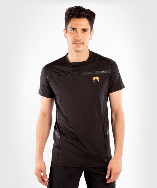 Efficient Venum G-Fit Dry-Tech T-Shirt - Black/Gold Men Dry Tech T-Shirts
