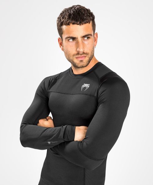 Quality Men Venum G-Fit Air Rashguards Longsleeve - Black Compression T-Shirts