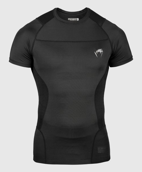 Practical Men Compression T-Shirts Venum G-Fit Rashguard - Short Sleeves - Black