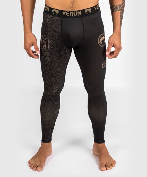 Venum Santa Muerte Dark Side - Spats - Black/Brown Compression Pants Dependable Men