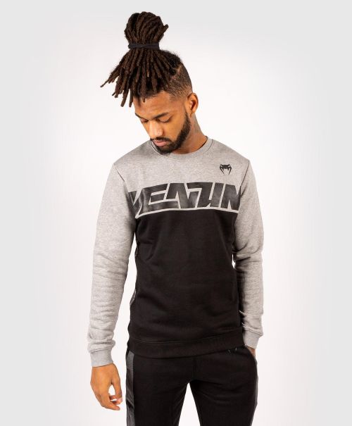 Men Efficient Sweatshirts Venum Connect Crewneck Sweatshirt - Black/Heather Grey