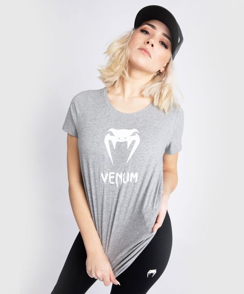 Women Venum Classic T-Shirt - For Women - Light Heather Grey Pure Cotton T-Shirts & Crop Tops