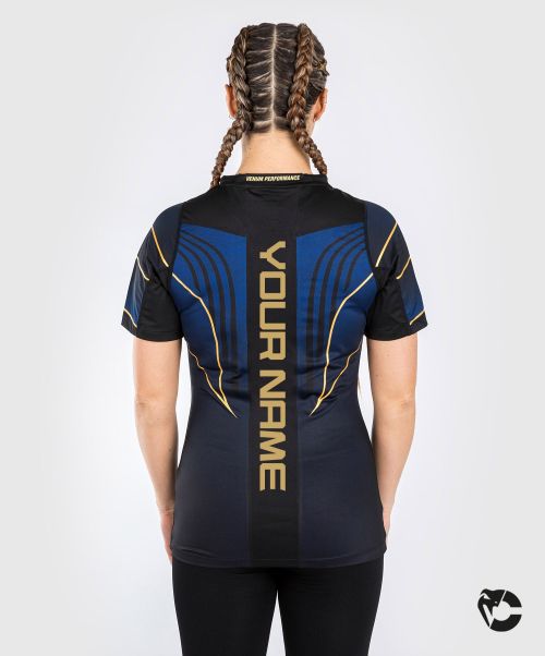 Women Customized Dry Tech T-Shirt Ufc Personalized Authentic Fight Night 2.0 Kit By Venum Women's Walkout Jersey - Midnight Edition - Champion