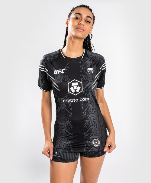 Rebate Women Dry Tech T-Shirt Ufc Adrenaline By Venum Authentic Fight Night Women’s Walkout Jersey - Black