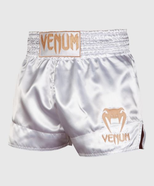 Venum Muay Thai Shorts Classic - White/Gold Muay Thai Shorts Women Amplify
