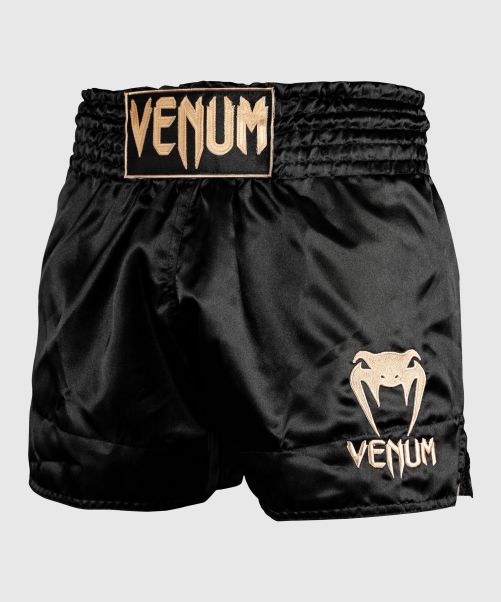 Aesthetic Women Venum Muay Thai Shorts Classic - Black/Gold Muay Thai Shorts