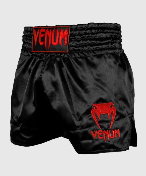 Women Money-Saving Venum Muay Thai Shorts Classic - Black/Red Muay Thai Shorts