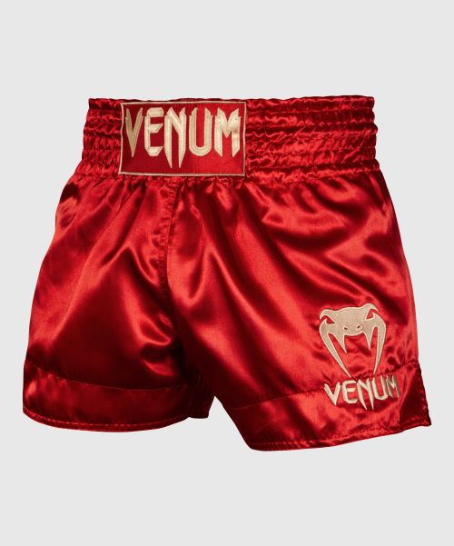 Muay Thai Shorts Venum Muay Thai Shorts Classic - Bordeaux/Gold Savings Women