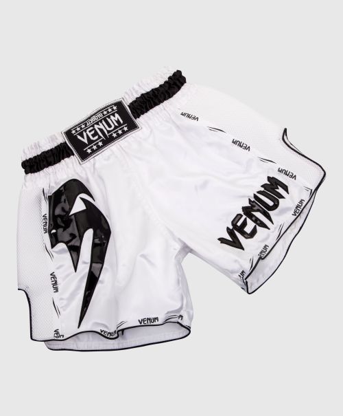 Durable Women Muay Thai Shorts Venum Giant Muay Thai Shorts - White/Black