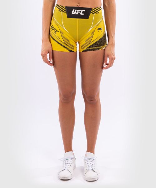 Women Ufc Venum Authentic Fight Night Women's Vale Tudo Shorts - Short Fit - Yellow Custom Compression Shorts