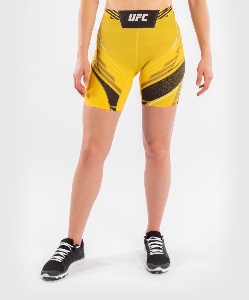 New Ufc Venum Authentic Fight Night Women's Vale Tudo Shorts - Long Fit - Yellow Women Compression Shorts