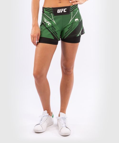 Discount Ufc Venum Authentic Fight Night Women's Shorts - Short Fit - Green Mma Shorts Women