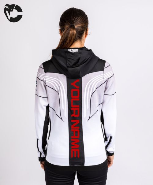 Ufc Venum Personalized Authentic Fight Night 2.0 Women's Walkout Hoodie - White Zip Jacket Women Reliable