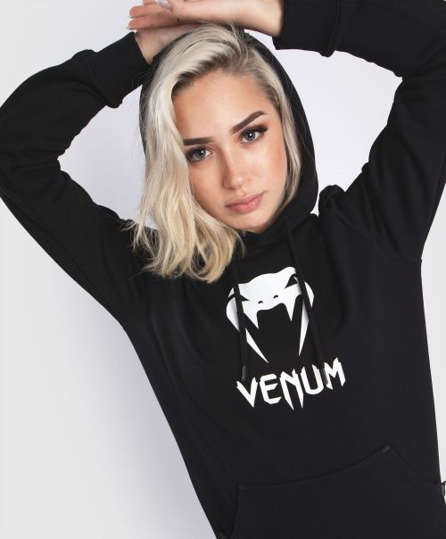 Promo Venum Classic Hoodie - For Women - Black Hooded Sweatshirt Women