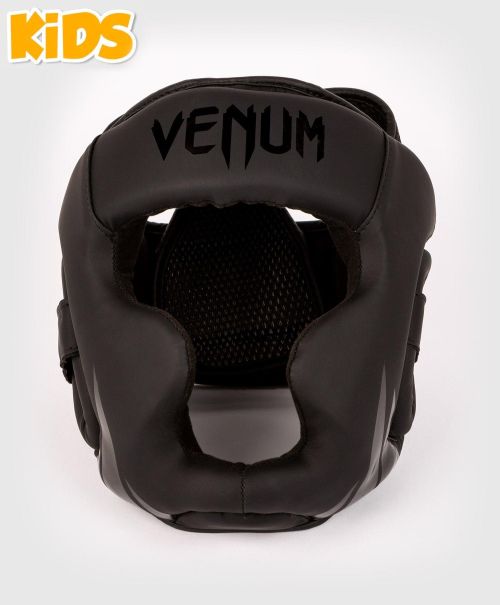Easy Venum Challenger Kids Headgear - Black/Black Kids Equipment