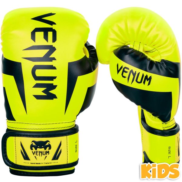 Kids Venum Kids Elite Boxing Gloves, Neo Yellow Introductory Offer Equipment